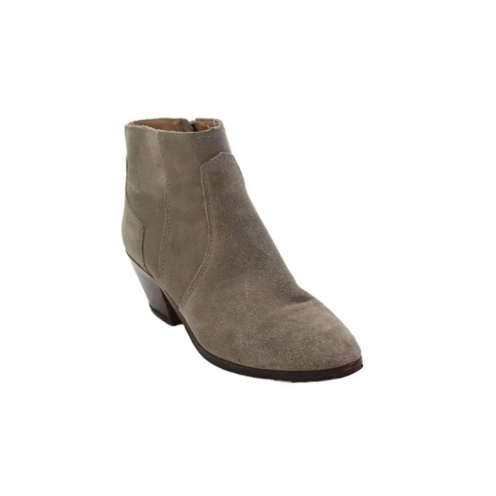 Madewell Womens Leather Pointed Toe Sip Zip Ankle Boots Heels Gray Size 7.5